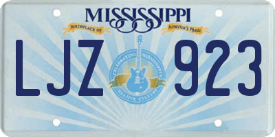 MS license plate LJZ923