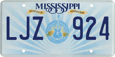 MS license plate LJZ924