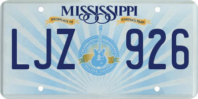 MS license plate LJZ926