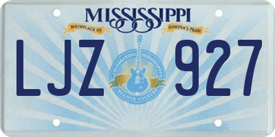 MS license plate LJZ927