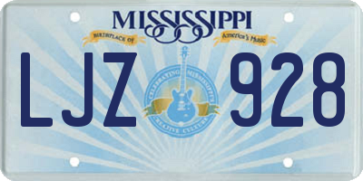 MS license plate LJZ928