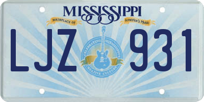 MS license plate LJZ931