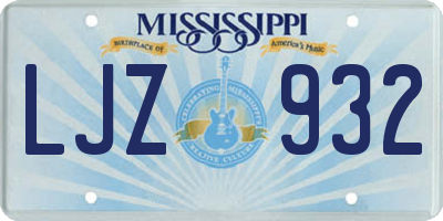 MS license plate LJZ932