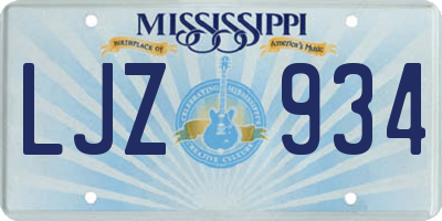 MS license plate LJZ934