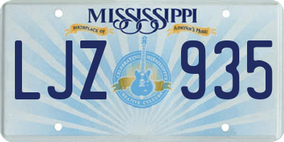 MS license plate LJZ935