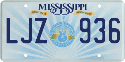 MS license plate LJZ936