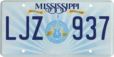 MS license plate LJZ937