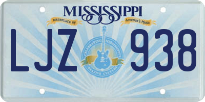 MS license plate LJZ938