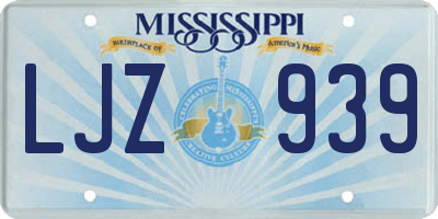 MS license plate LJZ939