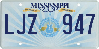 MS license plate LJZ947