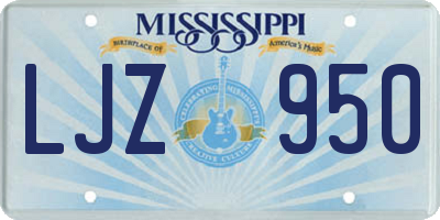 MS license plate LJZ950