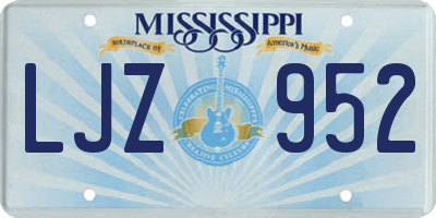 MS license plate LJZ952