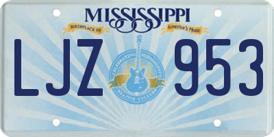 MS license plate LJZ953