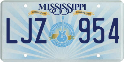 MS license plate LJZ954