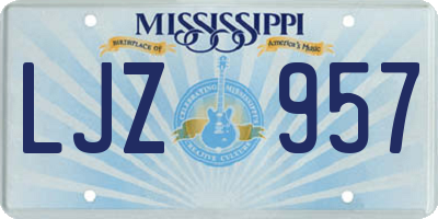 MS license plate LJZ957