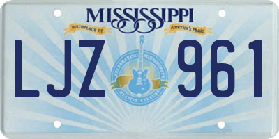 MS license plate LJZ961