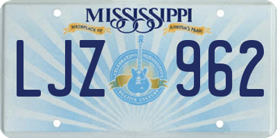 MS license plate LJZ962