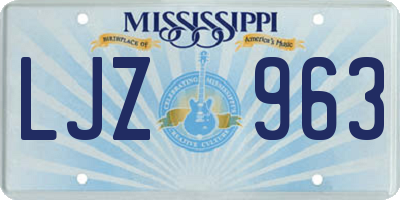 MS license plate LJZ963