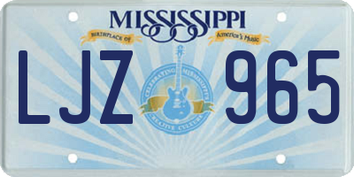 MS license plate LJZ965