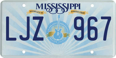 MS license plate LJZ967