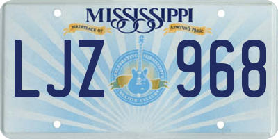 MS license plate LJZ968