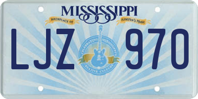 MS license plate LJZ970