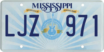 MS license plate LJZ971