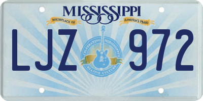 MS license plate LJZ972