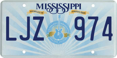 MS license plate LJZ974