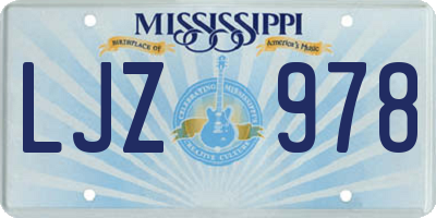 MS license plate LJZ978