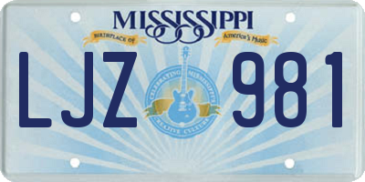 MS license plate LJZ981