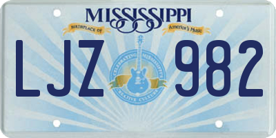 MS license plate LJZ982