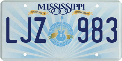 MS license plate LJZ983