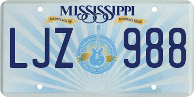 MS license plate LJZ988
