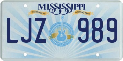 MS license plate LJZ989