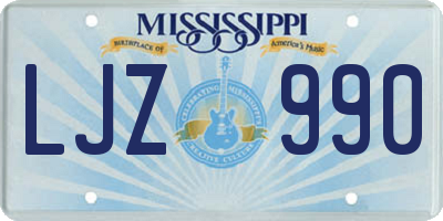 MS license plate LJZ990