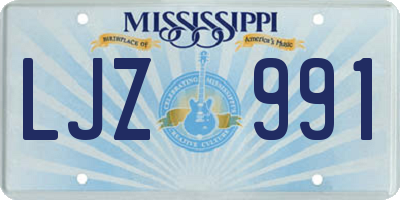 MS license plate LJZ991