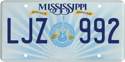 MS license plate LJZ992
