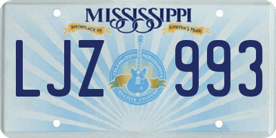 MS license plate LJZ993