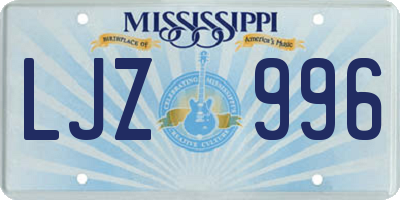 MS license plate LJZ996