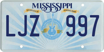 MS license plate LJZ997