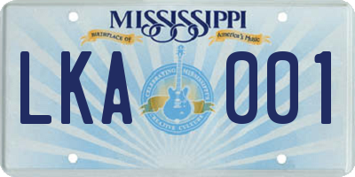 MS license plate LKA001