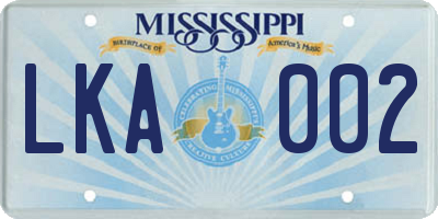 MS license plate LKA002