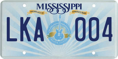 MS license plate LKA004