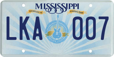 MS license plate LKA007