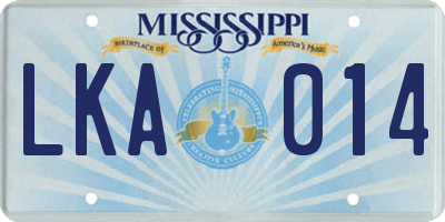 MS license plate LKA014