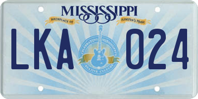 MS license plate LKA024