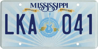 MS license plate LKA041