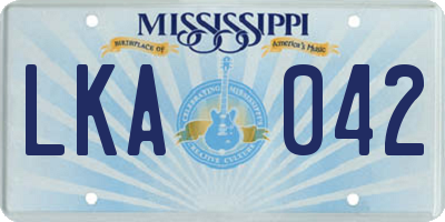 MS license plate LKA042