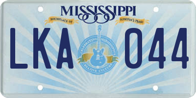 MS license plate LKA044